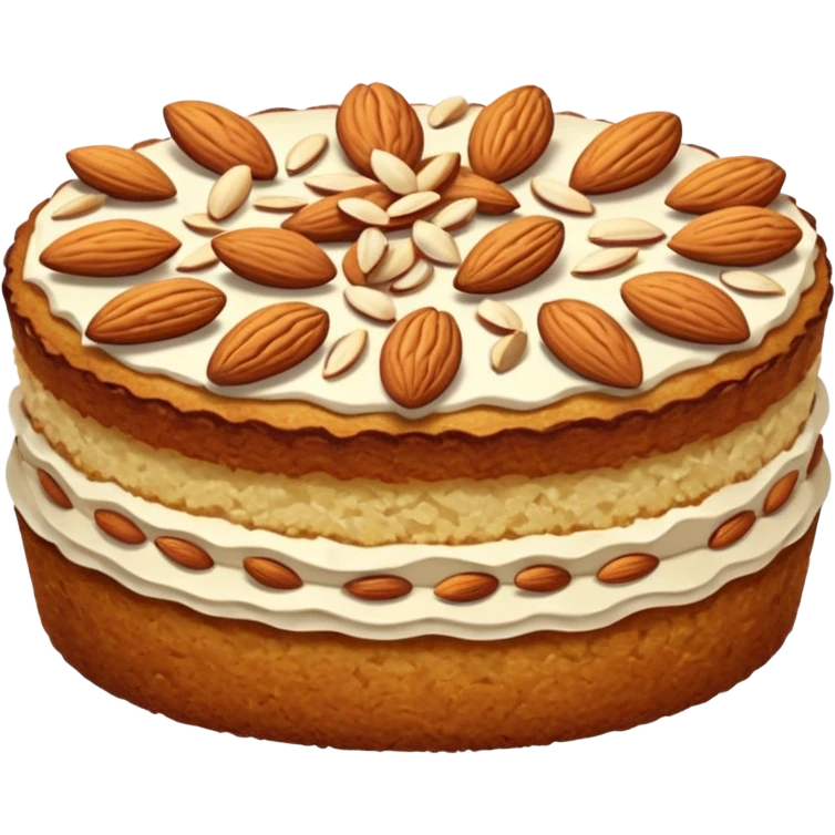 Almond cake with chopped almonds emoji