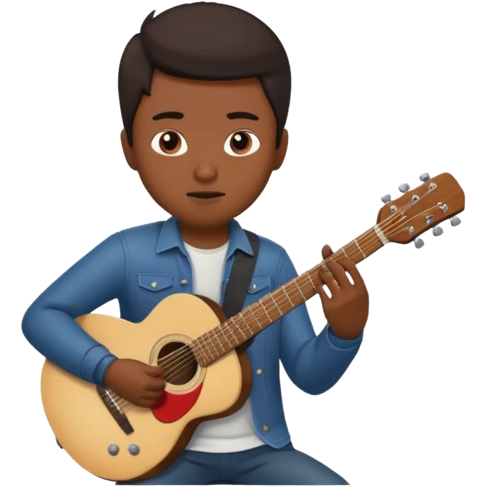 Asian guy playing guitar emoji