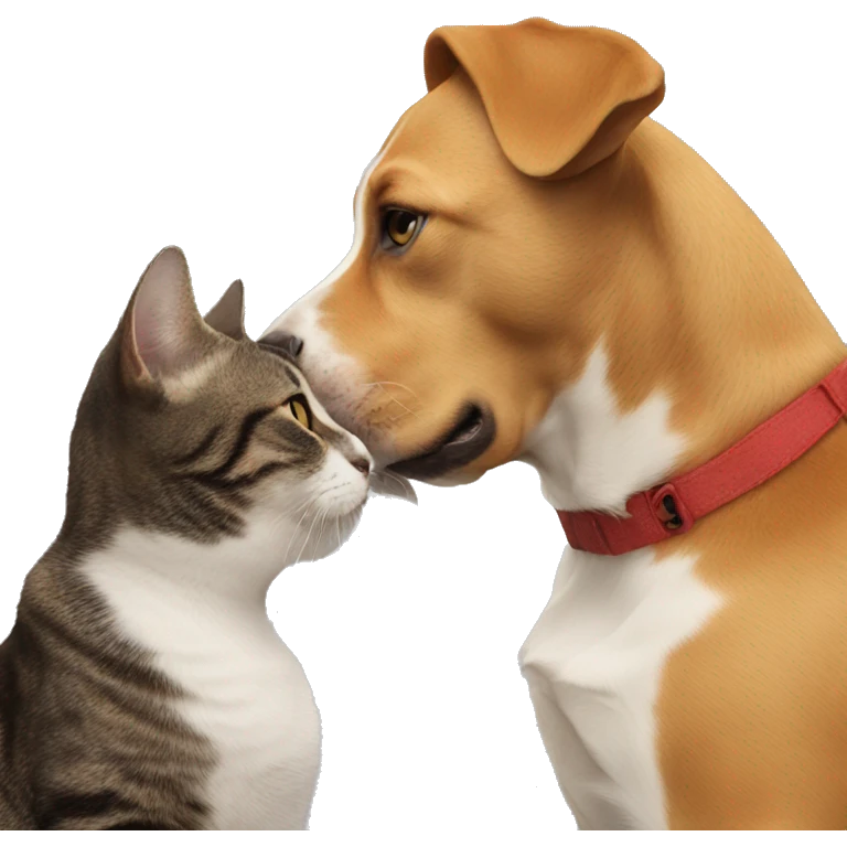 dog kissing cat emoji