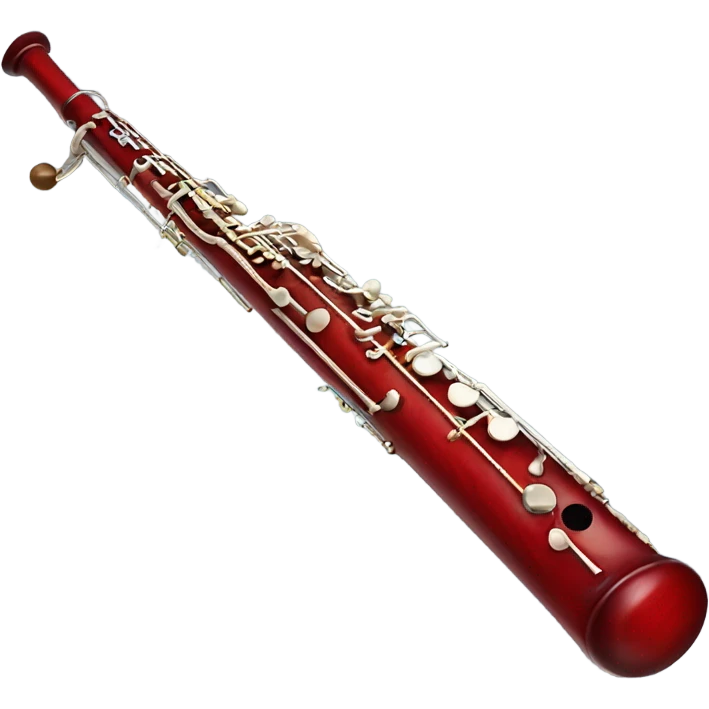 wind instrument bassoon, red wooden bassoon, long and not curved emoji