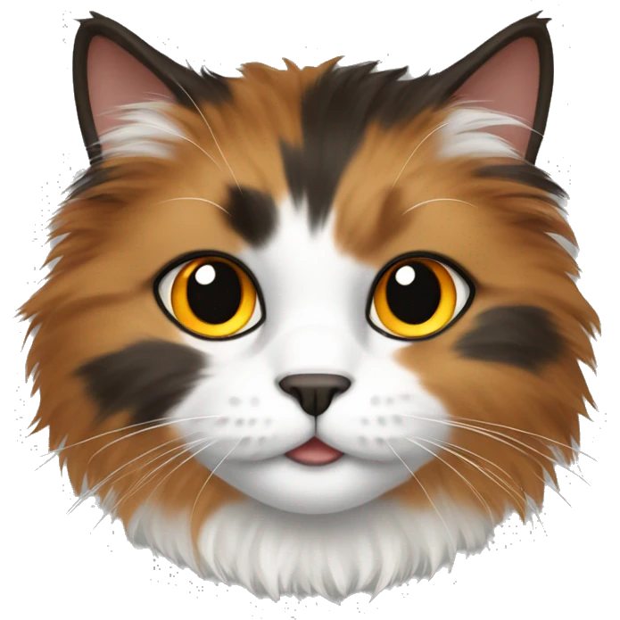 fluffy cat with orange, brown and black hair emoji