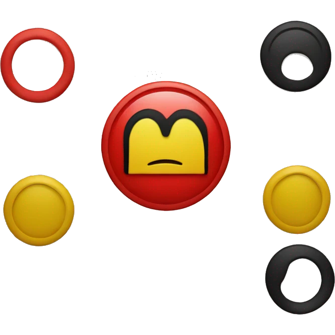 A black and red rectangle with a medium sized yellow circle in the middle emoji