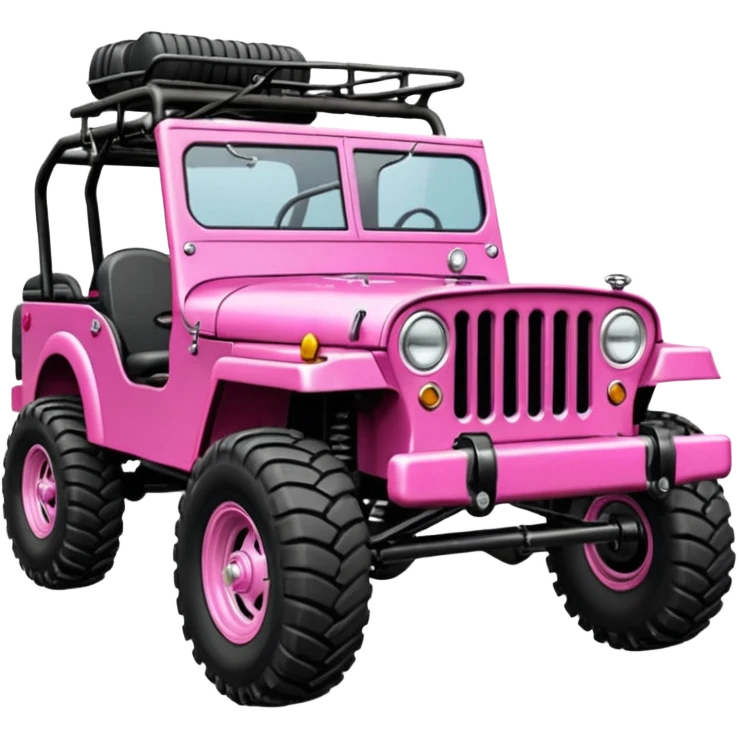 Jetson’s Full size jungle tour 1942 Willy’s pink jeep crawler with installed winch on bumper  emoji