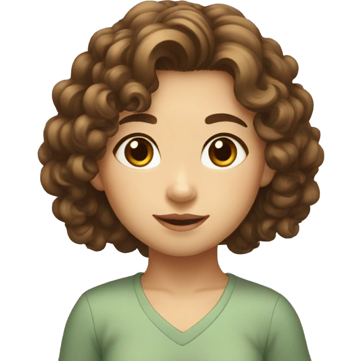 Vietnamese girl with curly brown hair need to be said good morning  emoji