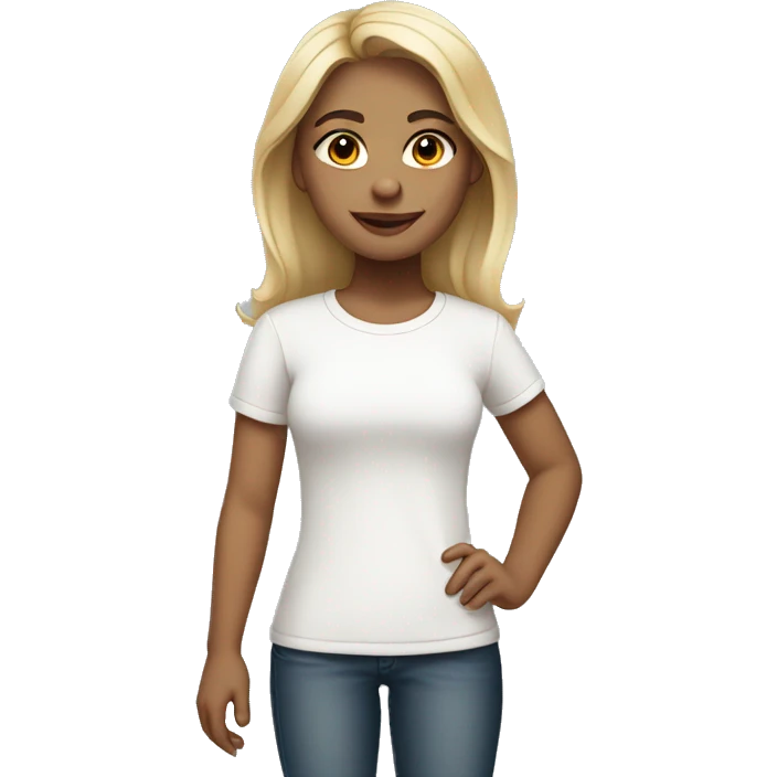 Light-skinned girl in white shirt emoji