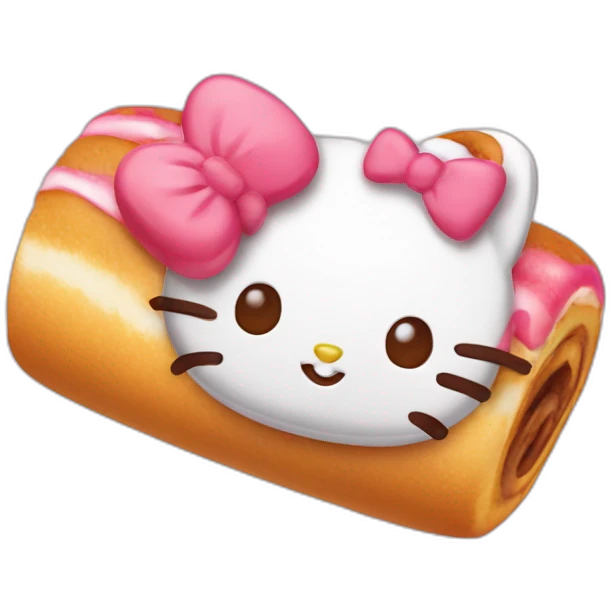 Cute hello kittt cinamon roll  emoji