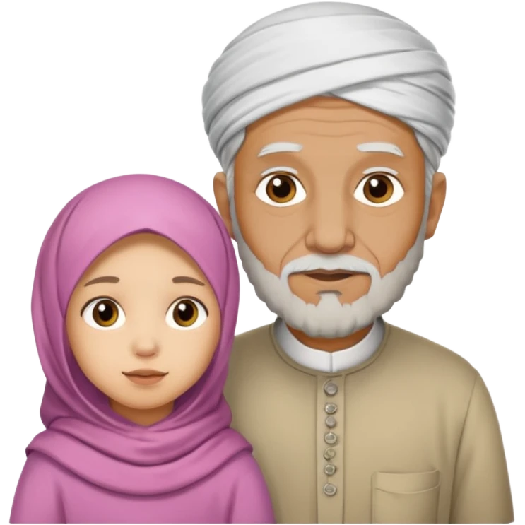 Old Muslim man with little girl emoji