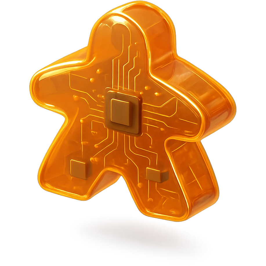 3D rendered meeple with glossy finish, vibrant color, soft shadow emoji