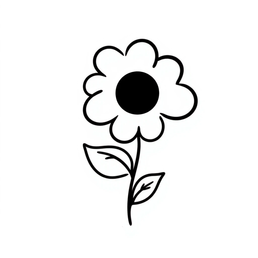 flower hand drawn doodle style emoji