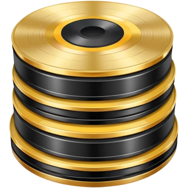 Stacked Vinyl Record gold emoji