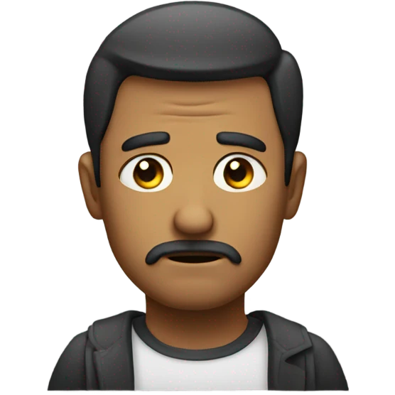 very very sad man no mustache emoji