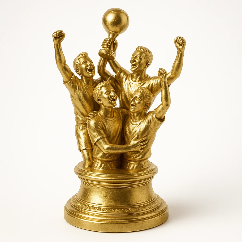 team celebrating with trophy emoji