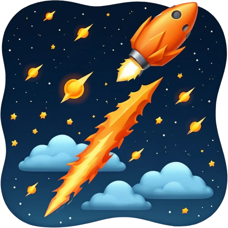 Meteor with fire emoji