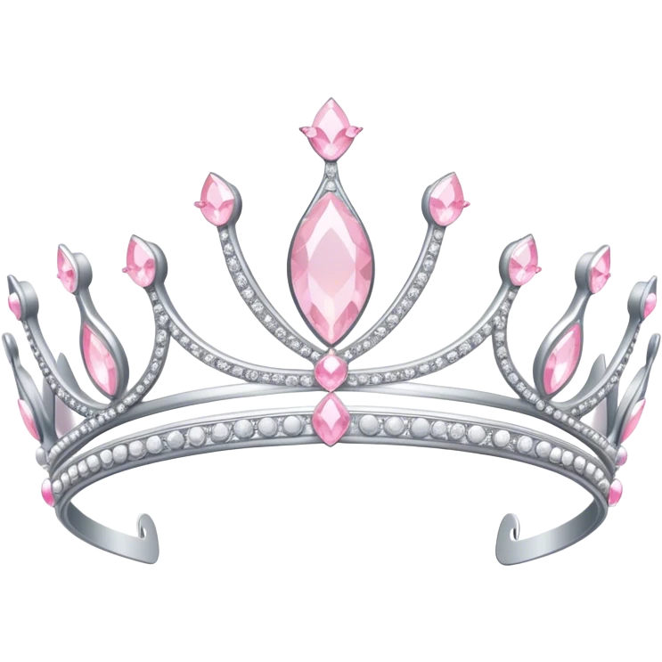 pale pink tiara sparkly silver emoji