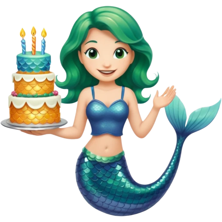 Mermaid birthday emoji