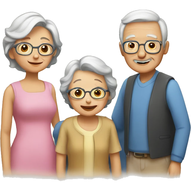 old couple and a grandchild emoji