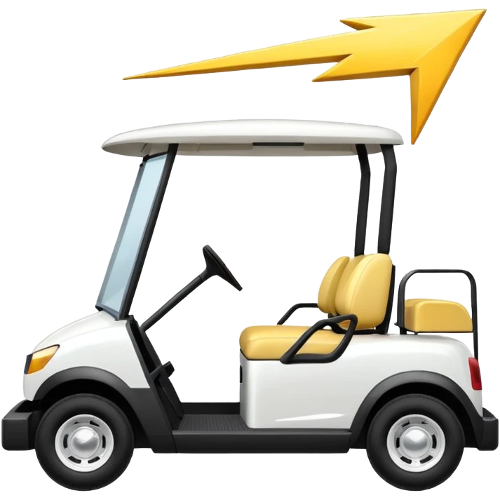 golf cart with lightning bolt to represent electric carts emoji