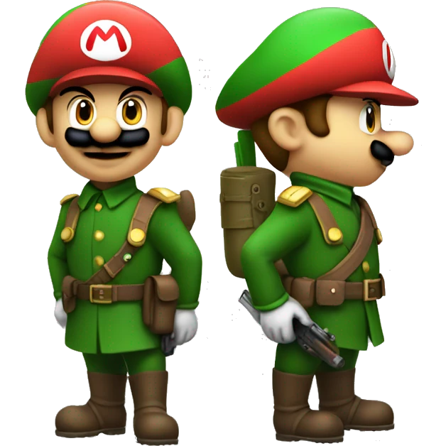 Mario and Luigi soldier emoji