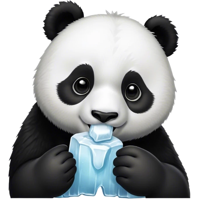 Panda eating ice creating supes cutesy  emoji