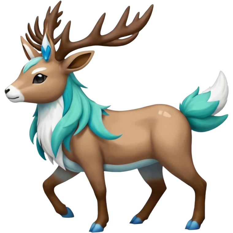 Stantler-Glaceon-Skiddo-Mudbray-Amaura-Virizion-fusion-Pokémon-monster (full body) emoji