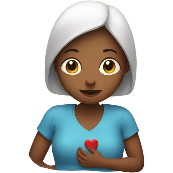 Mother holds her heart in her arm emoji