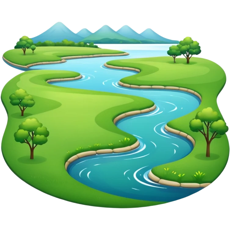 minimal Hangang river and park, no border emoji