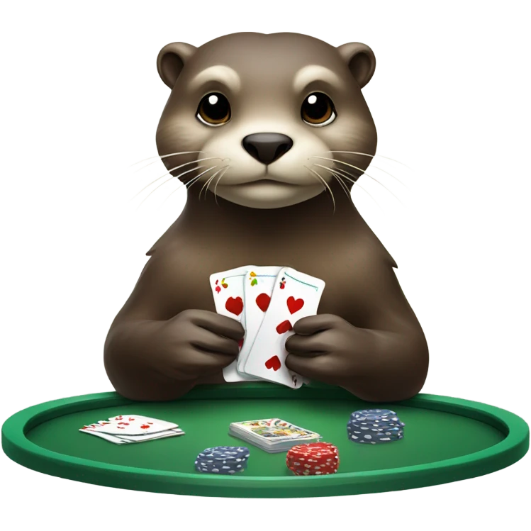 Otter playing poker emoji