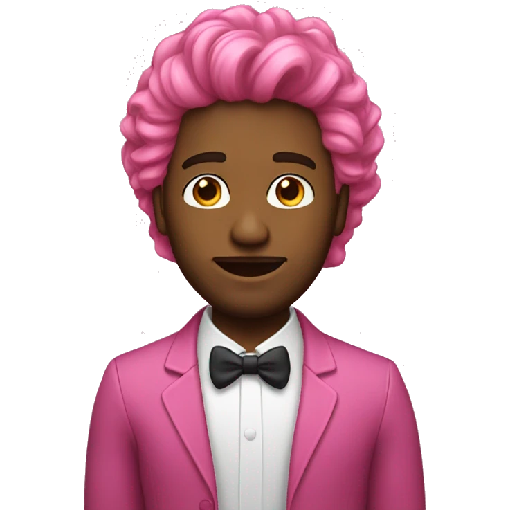 homem cabelo rosa emoji