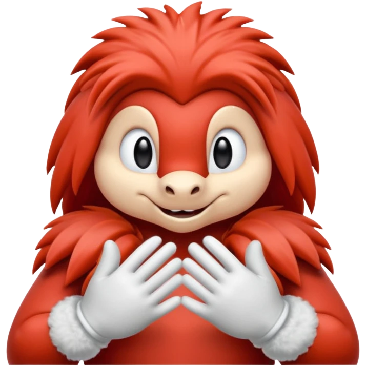 Sonic the hedgehogs friend knuckles a red animal with peach arms and white gloves emoji