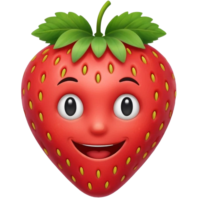 Emoji smiling with a strawberry emoji