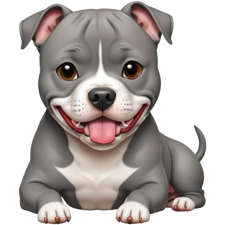 Staffordshire bull terrier grey with tongue out emoji