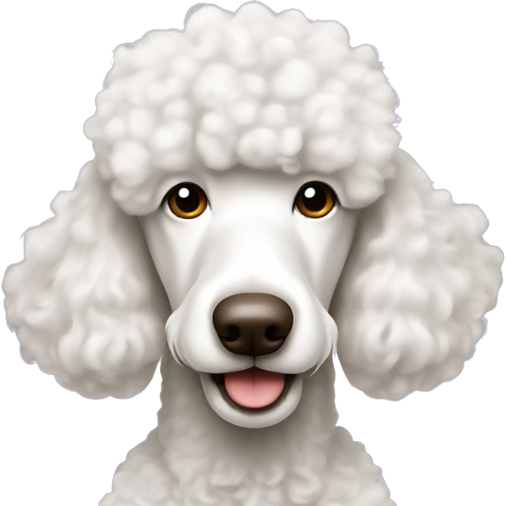 white standard poodle with brown nose  emoji