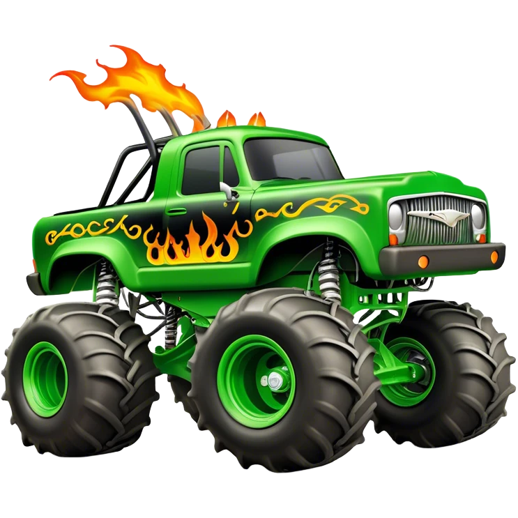 Grave Digger - Monster Jam (Model Year: 2022) (Iconic colour: Green with flames) emoji