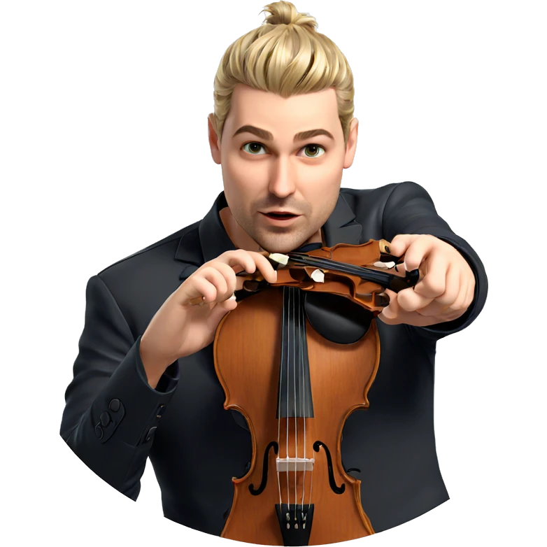 blonde boy with violin emoji