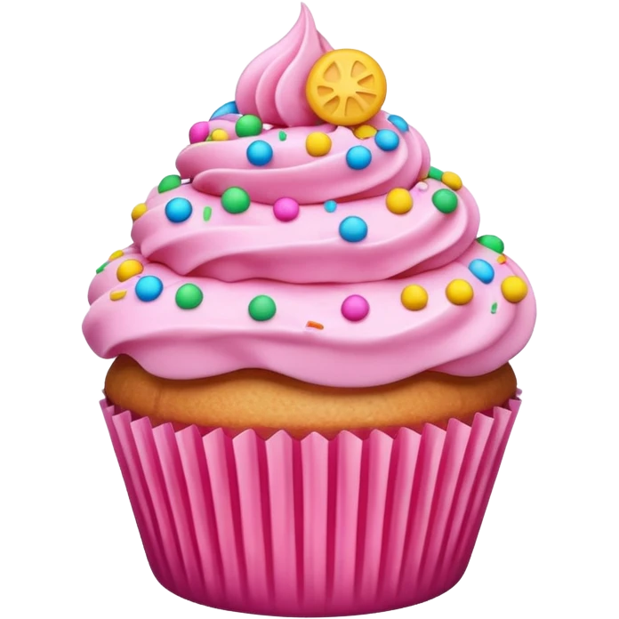 Cupcake with pink icing emoji