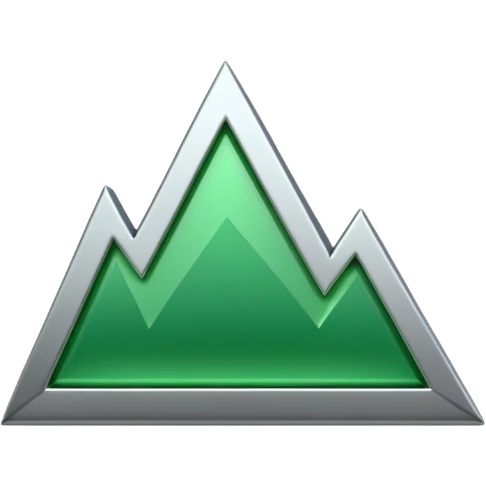 "iOS-style 3D emoji: a jagged rising chart line ending in a large glossy arrowhead, symbolizing rapid growth." emoji