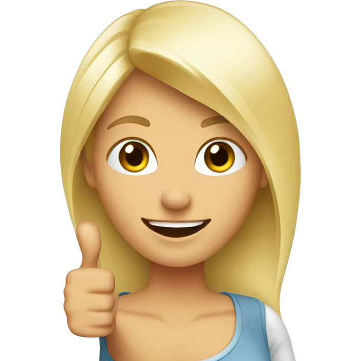 blond woman and thumbs up emoji
