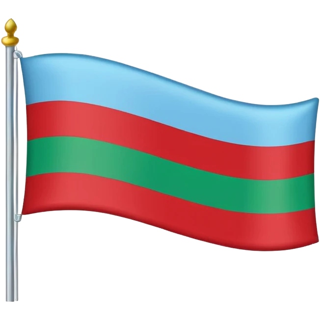 Dagistan flag red down mid light blue and green above emoji