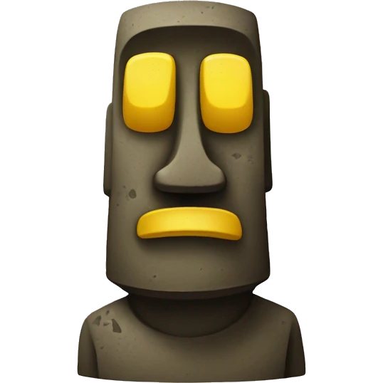 moai emoji whit yellow face emoji
