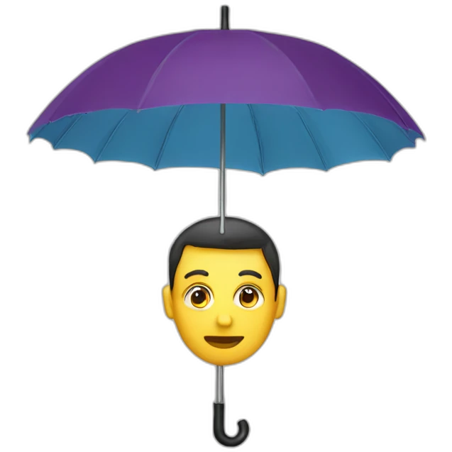 big umbrella in is head emoji