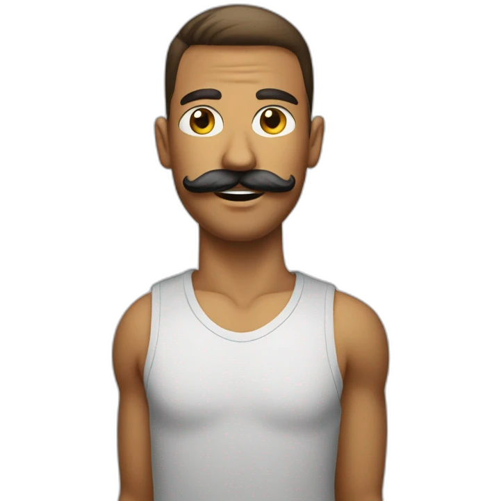  Expressivelyh strenuously carrying a lot of balls Man with mustache emoji