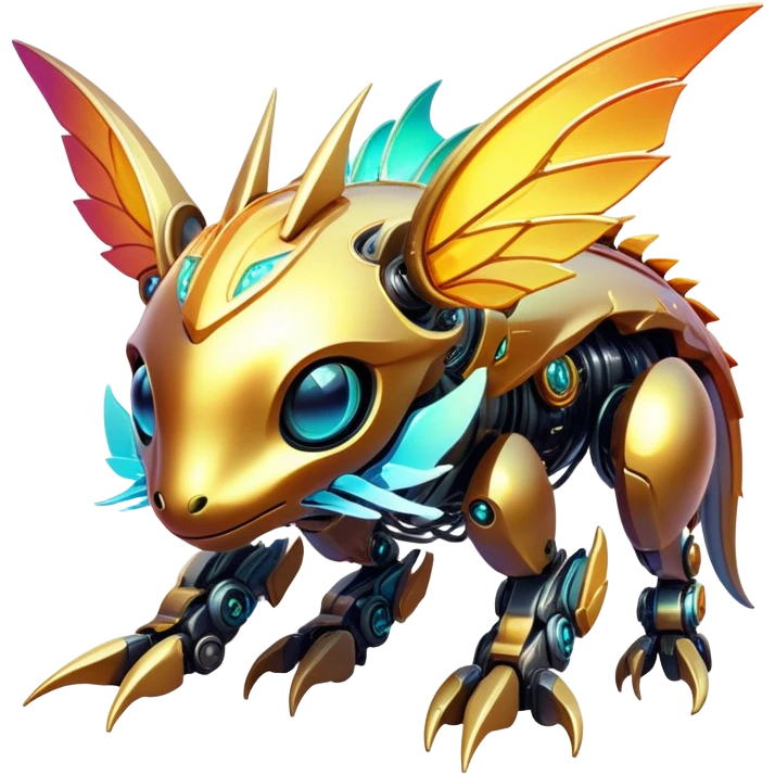  Epic legendary warm-colored sunny rare glowing mechanical sparkly transparent bioluminescent luminescent vibrant bright pastel dark exotic iridescent colorful gradients futuristic modern metallic glossy glittery fantasy-cyber-Fakémon-Vernid-creature emoji
