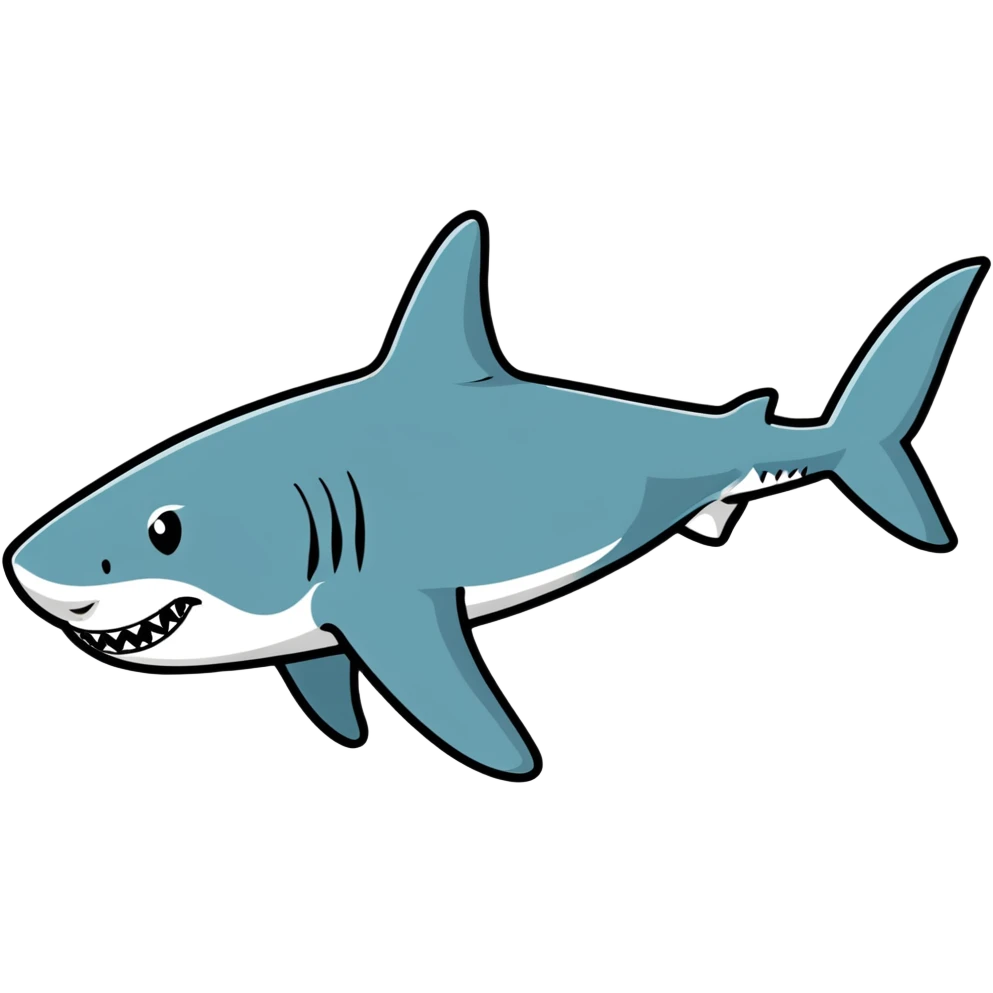 Great white shark swimming emoji