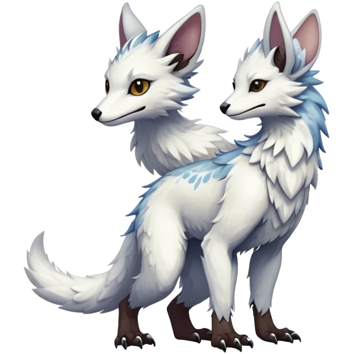 Epic Feral Rare Fantasy shiny cool cute fluffy Vernid-Sergal-Trico-species by LiLaiRa, random markings, tufted tail, tufted ears, full body emoji