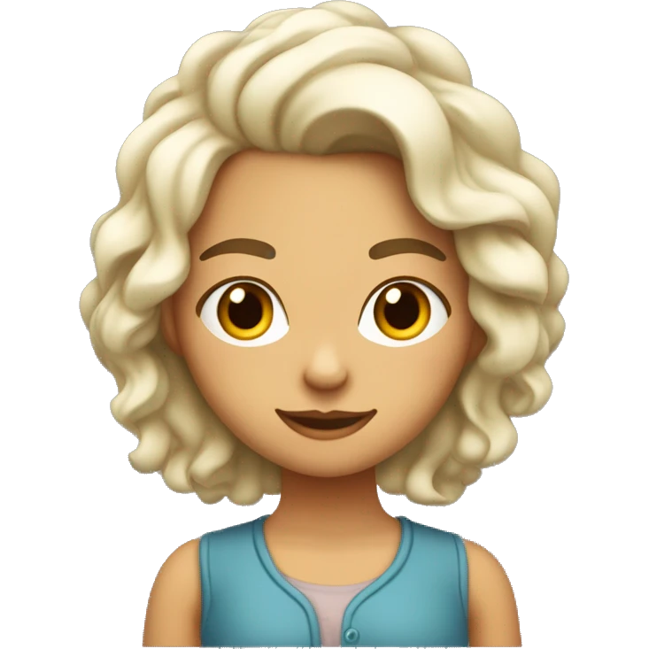 Chica joven mu blanca con pecas y pelo liso un poco ondulado  emoji