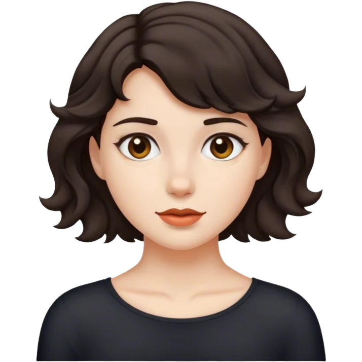 matt girl with short wavy dark hair emoji