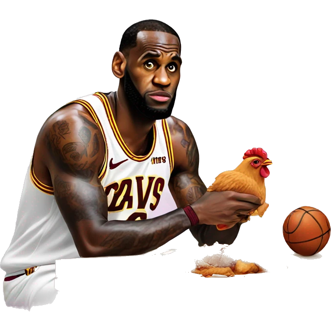 lebron james eating chicken  emoji