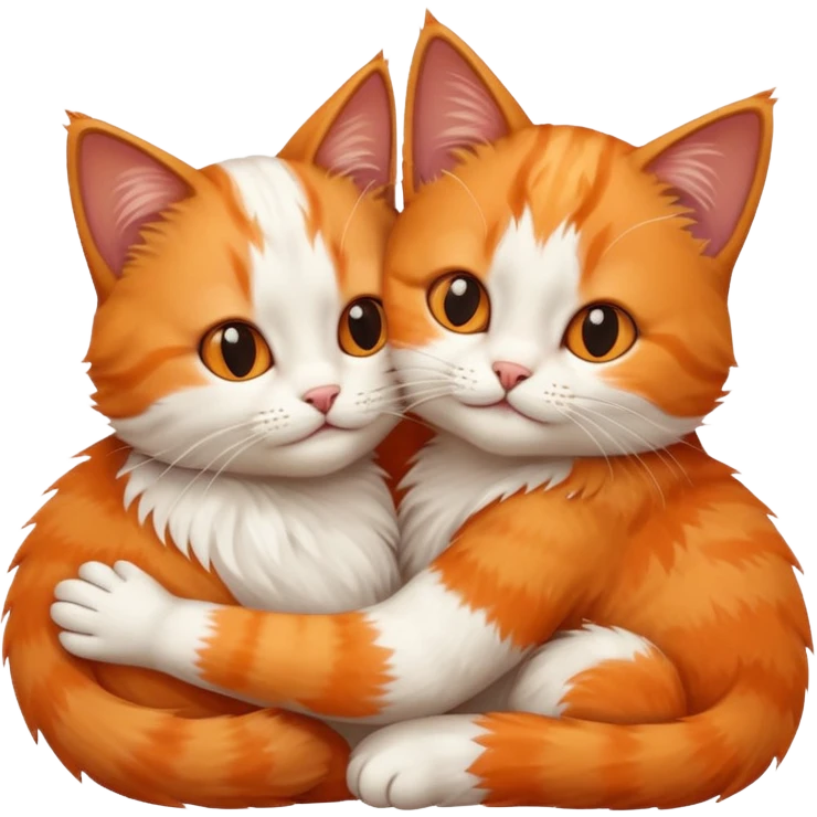 Two cats hugging emoji