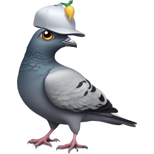 Pigeon with a cat on his head emoji