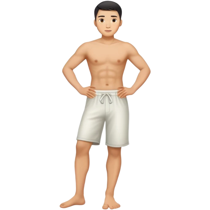 china men photorealistic standing on feet emoji